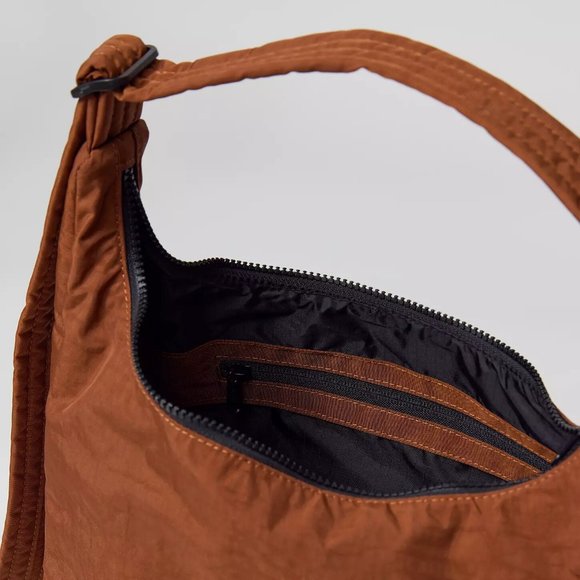 NWT BAGGU Nylon Shoulder Bag - Brown - Picture 7 of 9
